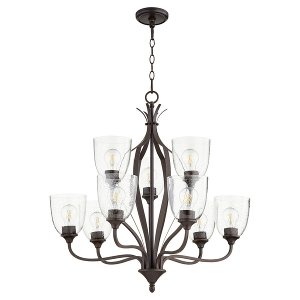 Quorum - 6127-9-286 - Nine Light Chandelier - Jardin - Oiled Bronze w/ Clear/Seeded from Lighting & Bulbs Unlimited in Charlotte, NC
