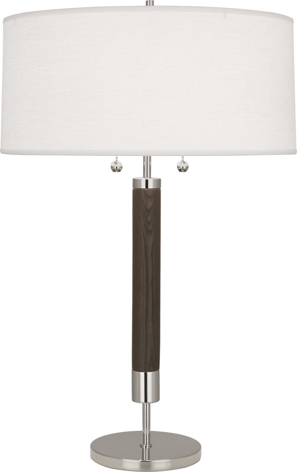 Robert Abbey - S205 - Two Light Table Lamp - Dexter - Polished Nickel w/Dark Walnuted Wood from Lighting & Bulbs Unlimited in Charlotte, NC