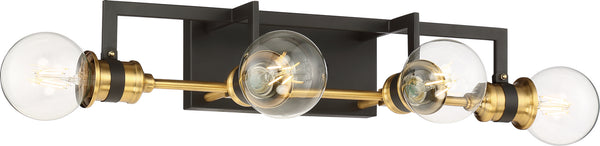 Nuvo Lighting - 60-6974 - Four Light Vanity - Intention - Warm Brass / Black from Lighting & Bulbs Unlimited in Charlotte, NC