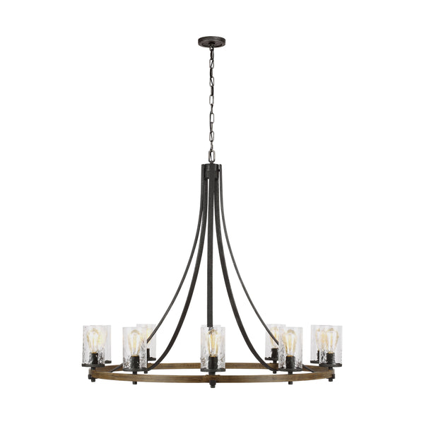 Visual Comfort Studio - F3137/10DWK/SGM - Ten Light Chandelier - Angelo - Distressed Weathered Oak / Slate Grey Metal from Lighting & Bulbs Unlimited in Charlotte, NC