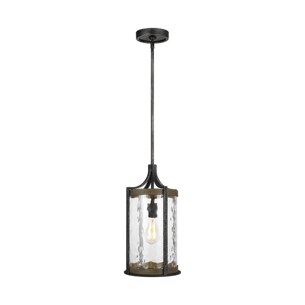 Visual Comfort Studio - P1511DWK/SGM - One Light Pendant - Angelo - Distressed Weathered Oak / Slate Grey Metal from Lighting & Bulbs Unlimited in Charlotte, NC