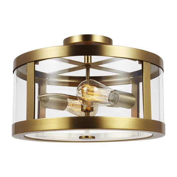 Visual Comfort Studio - SF341BBS - Two Light Semi-Flush Mount - Harrow - Burnished Brass from Lighting & Bulbs Unlimited in Charlotte, NC
