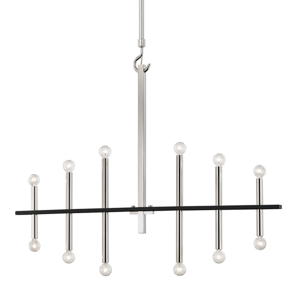 Mitzi - H296812-PN/BK - 12 Light Chandelier - Colette - Polished Nickel/Black from Lighting & Bulbs Unlimited in Charlotte, NC