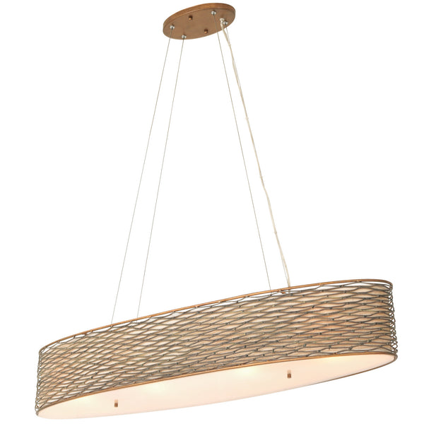 Varaluz - 247N04HO - Four Light Linear Pendant - Flow - Hammered Ore from Lighting & Bulbs Unlimited in Charlotte, NC