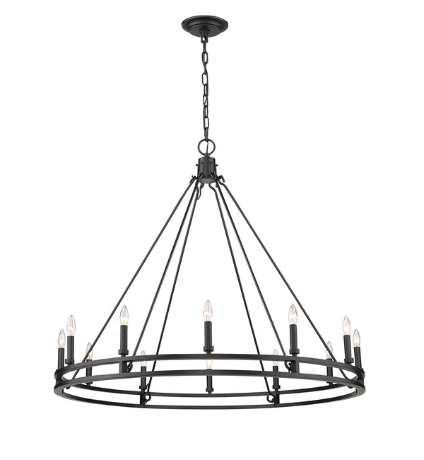 Z-Lite - 4005-12MB - 12 Light Chandelier - Dennison - Matte Black from Lighting & Bulbs Unlimited in Charlotte, NC