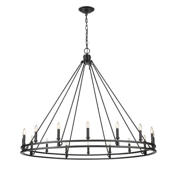 Z-Lite - 4005-16MB - 16 Light Chandelier - Dennison - Matte Black from Lighting & Bulbs Unlimited in Charlotte, NC