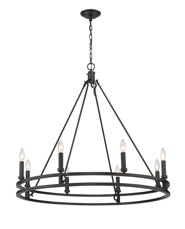 Z-Lite - 4005-8MB - Eight Light Chandelier - Dennison - Matte Black from Lighting & Bulbs Unlimited in Charlotte, NC