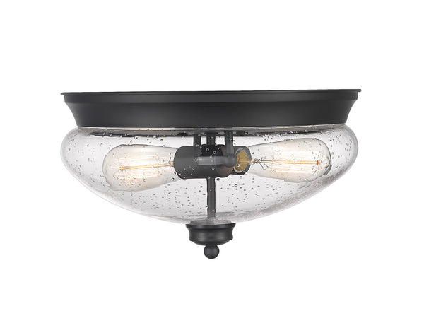 Z-Lite - 722F2-MB - Two Light Flush Mount - Amon - Matte Black from Lighting & Bulbs Unlimited in Charlotte, NC