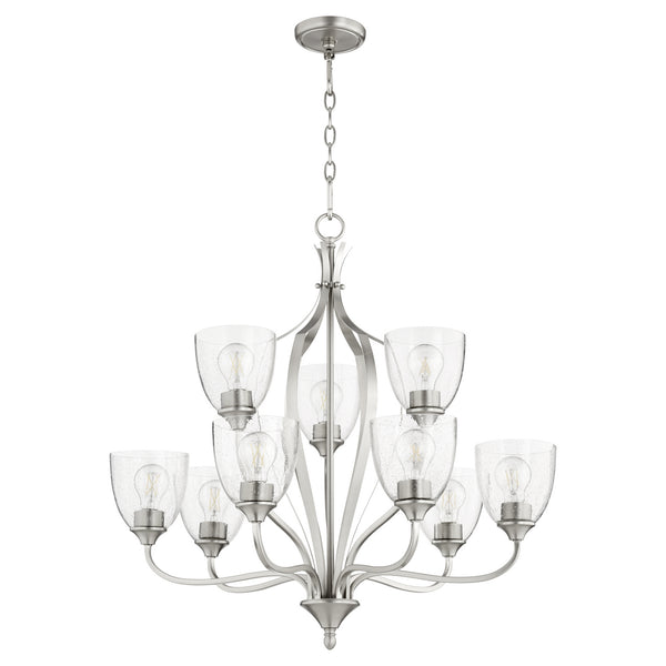 Quorum - 6127-9-265 - Nine Light Chandelier - Jardin - Satin Nickel w/ Clear/Seeded from Lighting & Bulbs Unlimited in Charlotte, NC