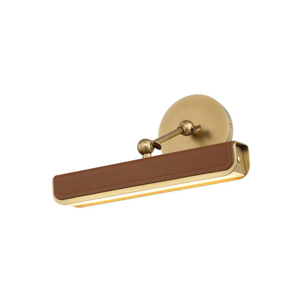 Alora - PL307912VBCL - LED Wall Sconce - Valise Picture - Cognac Leather/Vintage Brass from Lighting & Bulbs Unlimited in Charlotte, NC