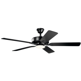 Buy satin-black-finish-with-satin-black-blades Basics Pro Designer Outdoor (Damp) Ceiling Fan with Light by Kichler
