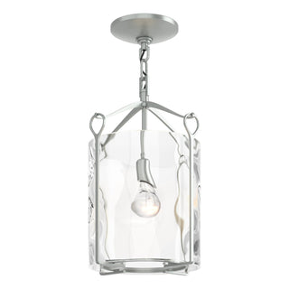 Buy vintage-platinum-with-water-glass-ll-glass-and-clear-textured-shade Bow Semi-Flush Mount Ceiling Light by Hubbardton Forge