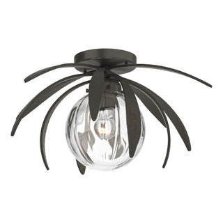 Buy dark-smoke-with-water-glass-ll-glass-and-clear-shade Dahlia Semi Flush Mount Light by Hubbardton Forge