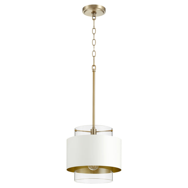 Glass Cylinder Drum Pendants Outdoor (Damp) Pendant by Quorum
