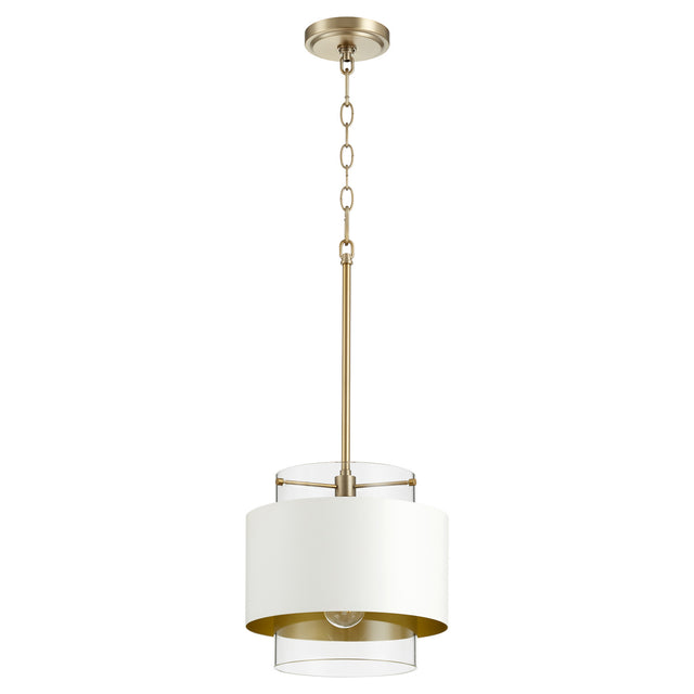 Glass Cylinder Drum Pendants Outdoor (Damp) Pendant by Quorum