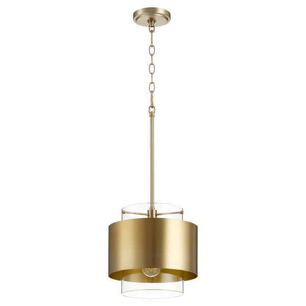 Glass Cylinder Drum Pendants Outdoor (Damp) Pendant by Quorum