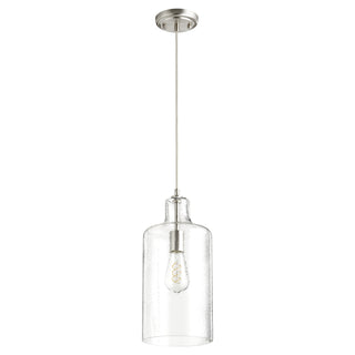 Buy satin-nickel-with-clear-glass Pendants Outdoor (Damp) Pendant by Quorum