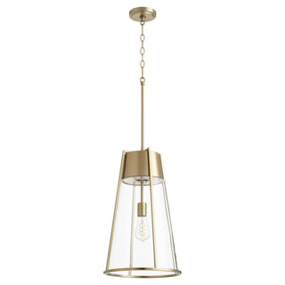 Buy aged-brass-w-clear Pylon Pendants Outdoor (Damp) Pendant by Quorum