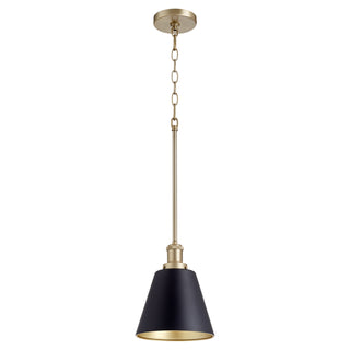 Buy textured-black-w-aged-brass Cone Pendants Outdoor (Damp) Pendant by Quorum