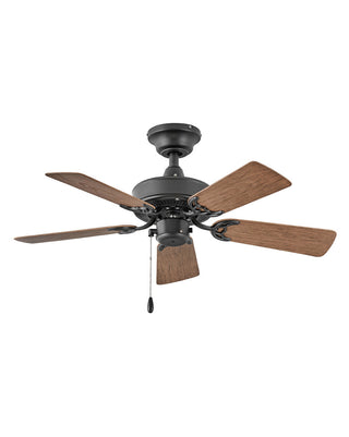 Buy matte-black-finish-with-walnut-blades 5-Blades Cabana Outdoor (Wet) Ceiling Fan (Light Kit Available) by Hinkley