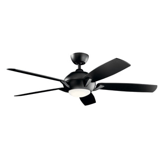 Buy satin-black-finish-with-silver-blades Geno Ceiling Fan with Light by Kichler
