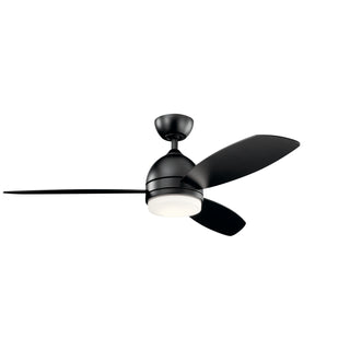 Buy satin-black-finish-with-silver-blades Vassar Ceiling Fan with Light by Kichler