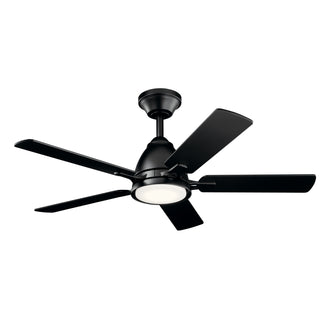 Buy satin-black-finish-with-weathered-white-walnut-blades Arvada Ceiling Fan with Light by Kichler