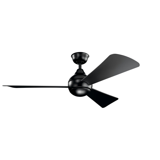 Sola Outdoor (Wet) Flush Mount Ceiling Fan with Light by Kichler