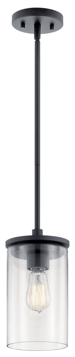 Buy black-with-clear-glass-and-clear-shade Crosby Mini Pendant by Kichler