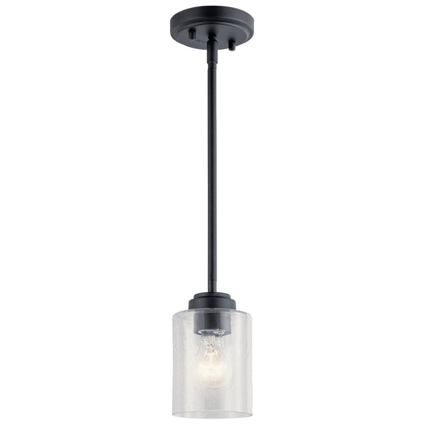 One Light Mini Pendant from the Winslow Collection in Black Finish by Kichler (Final Sale)
