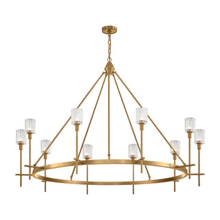Buy ribbed-crystal-vintage-brass Salita Chandelier by Alora