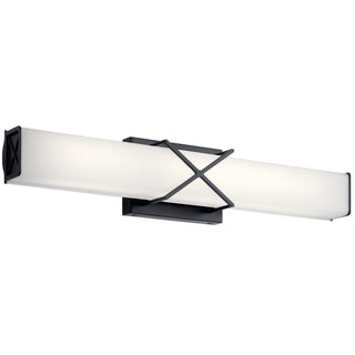 Buy matte-black-with-clear-satin-etched-glass-and-white-shade Trinsic Vanity by Kichler
