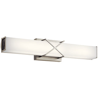 Buy brushed-nickel-with-clear-satin-etched-glass-and-white-shade Trinsic Vanity by Kichler