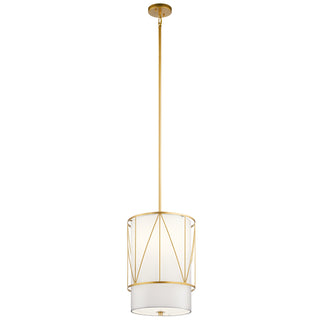 Buy classic-gold-with-clear-satin-etched-glass Birkleigh Pendant by Kichler