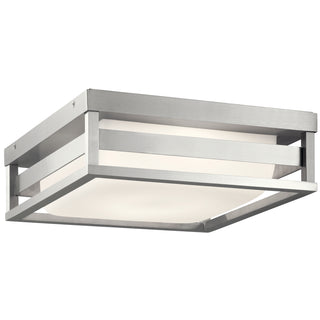 Buy brushed-aluminum-with-satin-etched-cased-opal-glass Ryler Outdoor (Damp) Ceiling Light by Kichler