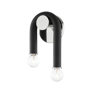 Buy polished-nickel-black Whit Outdoor (Damp) Sconce by Mitzi