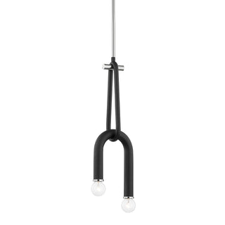 Buy polished-nickel-black Whit Outdoor (Damp) Pendant by Mitzi