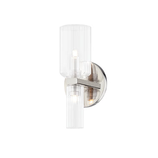 Buy polished-nickel-with-clear-glass Tabitha Outdoor (Damp) Sconce by Mitzi