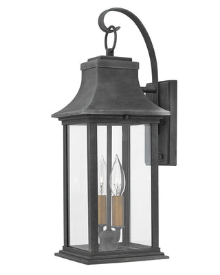 Buy aged-zinc-with-clear-glass Adair Outdoor (Wet) Wall Lantern by Hinkley