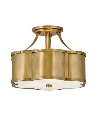 Buy heritage-brass-with-etched-lens-glass Chance Semi-Flush Mount Ceiling Light by Hinkley