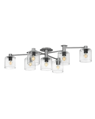 Buy brushed-nickel-with-clear-glass-and-clear-shade Axel Semi-Flush Mount Ceiling Light by Hinkley