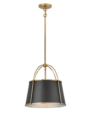 Buy warm-brass-and-black-shade Clarke Pendant by Hinkley