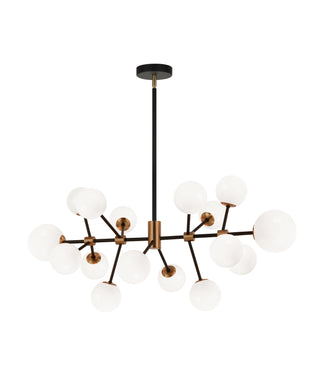Buy aged-gold-brass-with-opal-glass-glass-and-white-shade Novu Chandelier by Matteo Lighting