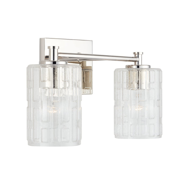 Two Light Vanity from the Emerson Collection in Polished Nickel Finish by Capital Lighting (Clearance Display, Final Sale)