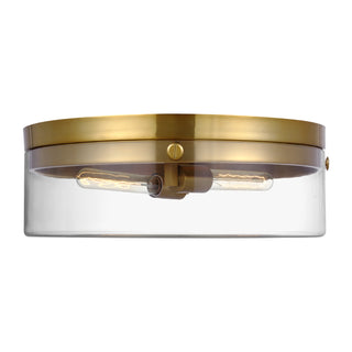 Buy burnished-brass-with-clear-glass Garrett Outdoor (Damp) Flush Mount Ceiling Light by Visual Comfort Studio
