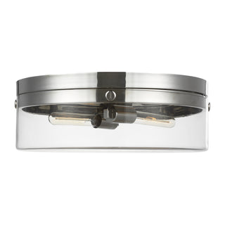 Buy polished-nickel-with-clear-glass Garrett Outdoor (Damp) Flush Mount Ceiling Light by Visual Comfort Studio