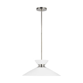 Buy polished-nickel-with-matte-white-glass Heath Outdoor (Damp) Pendant by Visual Comfort Studio