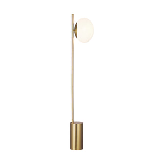 Buy burnished-brass-with-milk-white-glass-and-white-shade Lune Floor Lamp by Visual Comfort Studio