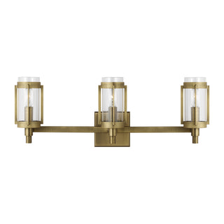 Buy time-worn-brass-with-clear-glass Flynn Vanity by Visual Comfort Studio