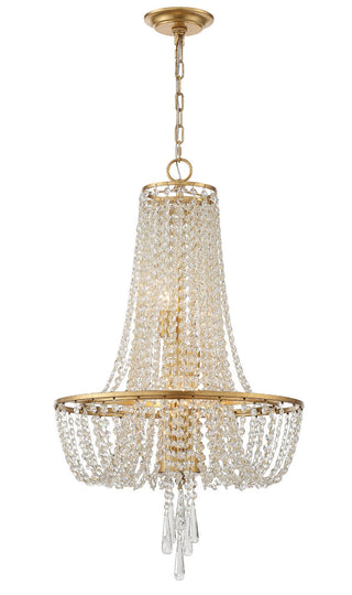 Buy antique-gold-and-clear-shade Arcadia Chandelier by Crystorama